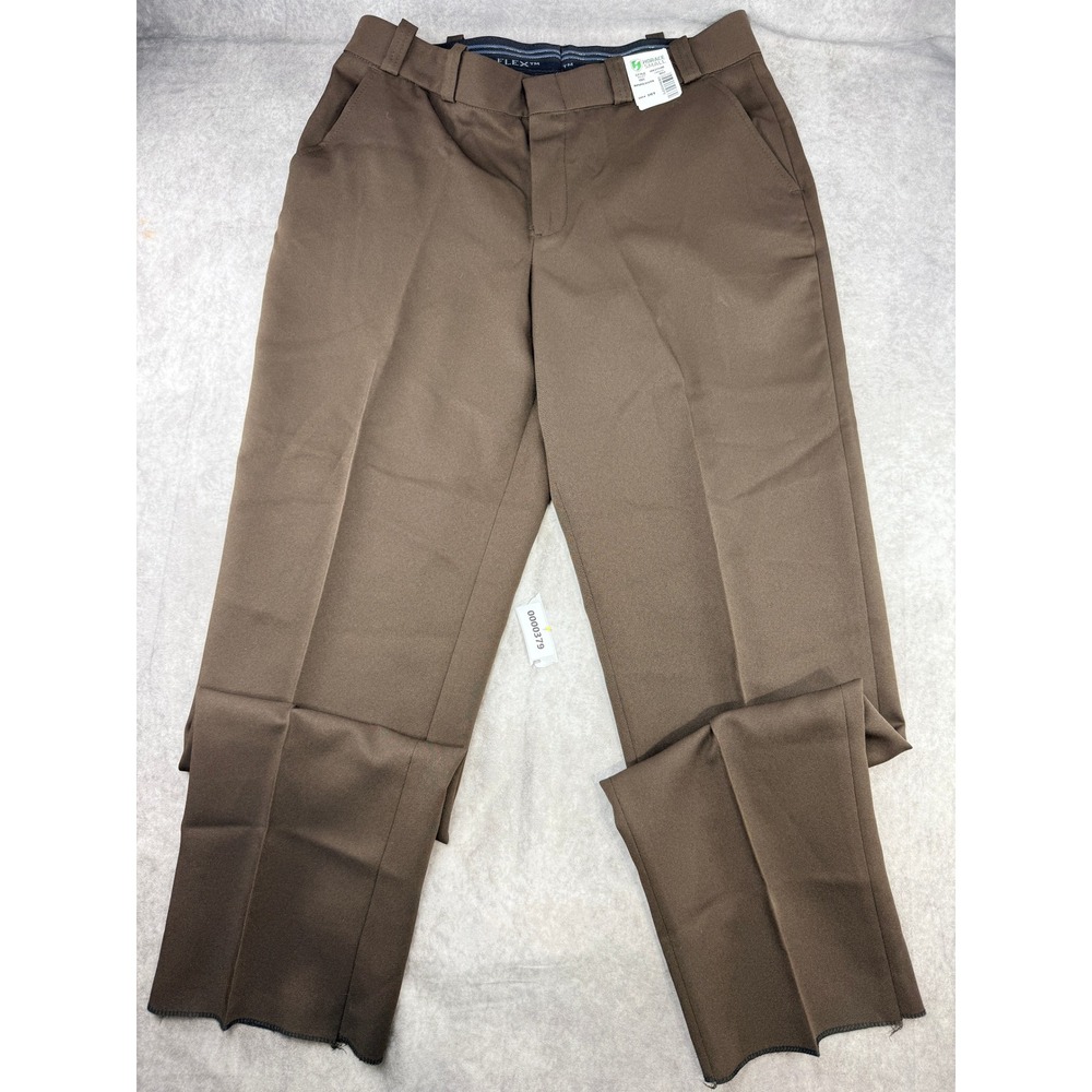 Horace Small Flex Men Brown Uniform Pants HX2704B 18R 36U Unhemmed New